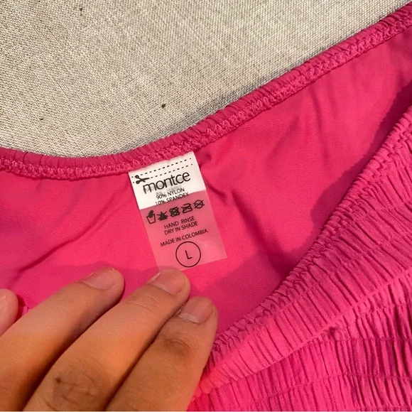 Montce Hot Pink Textured Rib Bikini Set - Picture 4 of 6